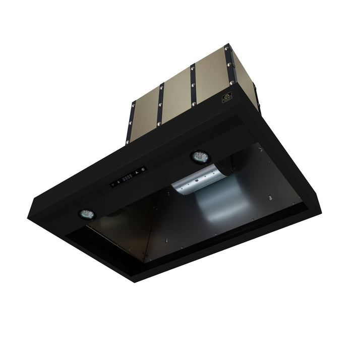 Forno - 36" Wall Mount Range Hood, in Copper with black Trim