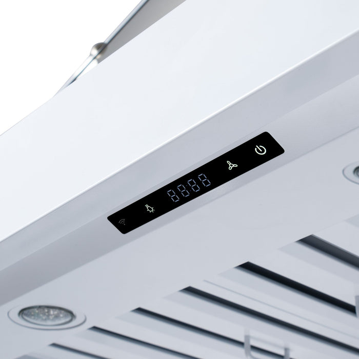 Forno Ambassador 48" Range Hood in White with 304 CFM, 3 Speeds, Dishwasher Safe Baffle Filters, LED Lights and Remote Control - FRHWM5099-48CPWHT