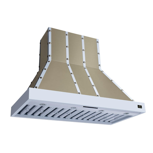 Forno Ambassador 48" Range Hood in White with 304 CFM, 3 Speeds, Dishwasher Safe Baffle Filters, LED Lights and Remote Control - FRHWM5099-48CPWHT
