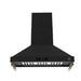 Forno Venezia 48 Inch Wall-Mounted Range Hood in Black with Antique Brass Accessories, Touch Controls and Baffle Filters