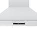 Forno Venezia 48 Inch Wall-Mounted Range Hood in White with Antique Brass Accessories, Touch Controls and Baffle Filters