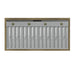 Forno Vittorio 48-Inch Wall Mount Range Hood, White with Antique Brass Trim, 424 CFM Airflow, Dishwasher-Safe Baffle Filters, Remote Control, 3-Speed Fan, Bright LED Lighting