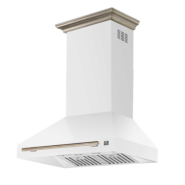 Forno Aria 36 Inch Wall-Mounted Range Hood in White