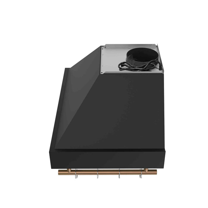 Forno Venezia 30 Inch Wall-Mounted Range Hood in Black with Touch Controls and Baffle Filters