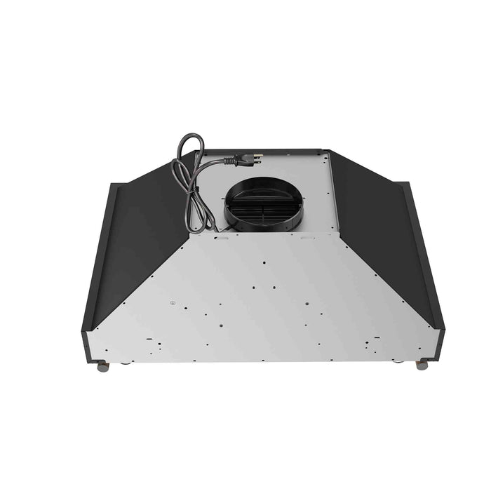 Forno Venezia 30 Inch Wall-Mounted Range Hood in Black with Touch Controls and Baffle Filters