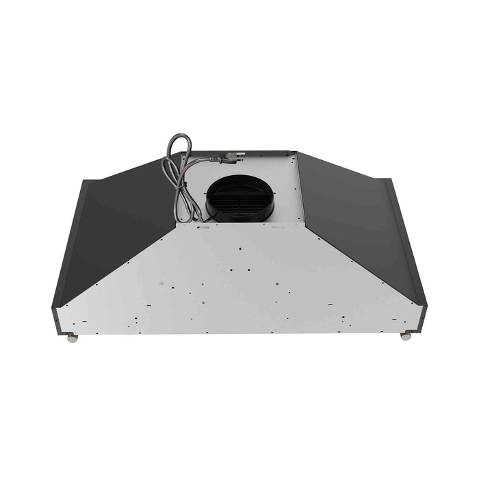 Forno Venezia 36 Inch Wall-Mounted Range Hood in Black with Touch Controls and Baffle Filters