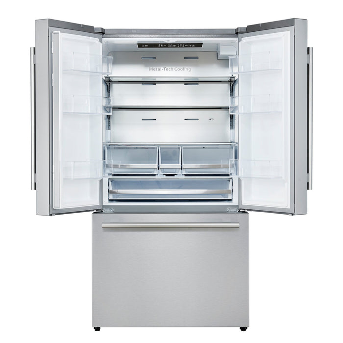 Forno Aosta 36-Inch French Door Refrigerator, Stainless Steel, 22.4 cu.ft, External Water Dispenser, Automatic Ice Maker, ENERGY STAR Certified