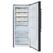 Forno Maderno 28-Inch Convertible Freezer/Refrigerator in Black with Antique Brass Handle, 13.6 cu.ft. Right Swing