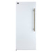 Forno Maderno 28-Inch Convertible Upright Freezer/Refrigerator in White with Antique Brass Handle, 13.6 cu.ft., Left Swing