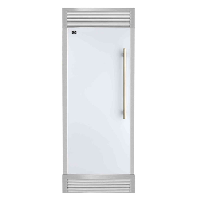 Forno Maderno 28" Built-In Convertible Refrigerator in White, 13.6 cu.ft. Left Swing with Decorative Grill - 32" Wide