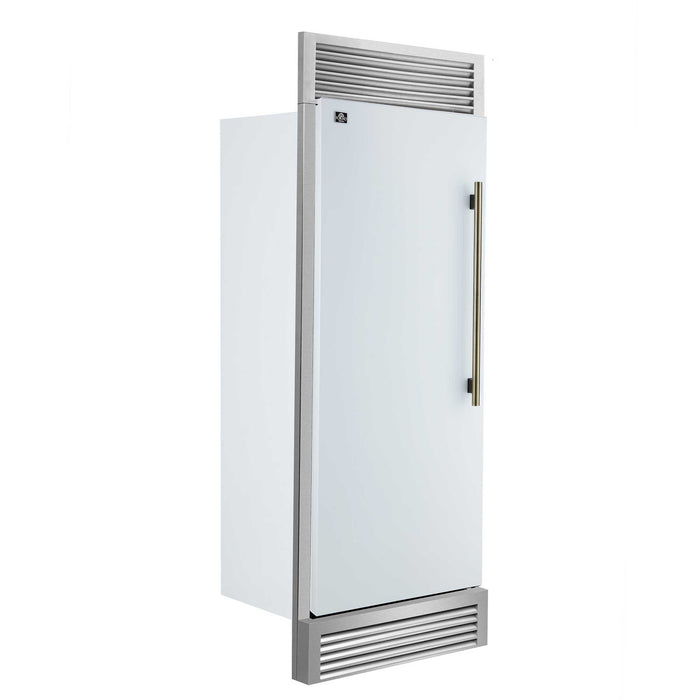 Forno Maderno 28" Built-In Convertible Refrigerator in White, 13.6 cu.ft. Left Swing with Decorative Grill - 32" Wide