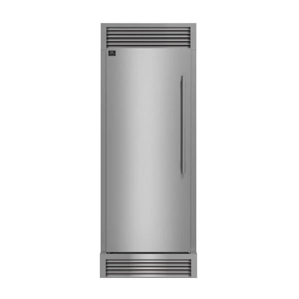 FORNO Maderno 28-Inch Built-In 13.6 Cu.Ft. Convertible Refrigerator in Stainless Steel, Left Swing with Decorative Grill FFFFD1722-32LSG
