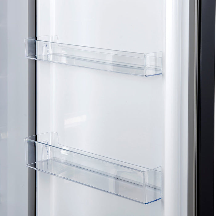 Forno Maderno 28-Inch Built-In Convertible Refrigerator in Black with Antique Brass Handle, 13.6 cu.ft. Right Swing with Decorative Trim - 32-Inch Wide