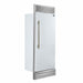 Forno Maderno 28-Inch Built-In Convertible Refrigerator in White with Antique Brass Handle, 13.6 cu.ft. Right Swing with Decorative Trim - 32-Inch Wide