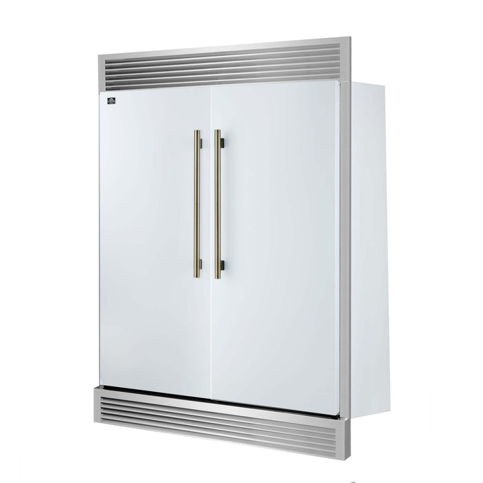 Forno Maderno 2-28-Inch Wide Convertible Refrigerator/Freezer in White, Decorative Trim, 27.2 cu.ft, 84-Inch High, ENERGY STAR Certified
