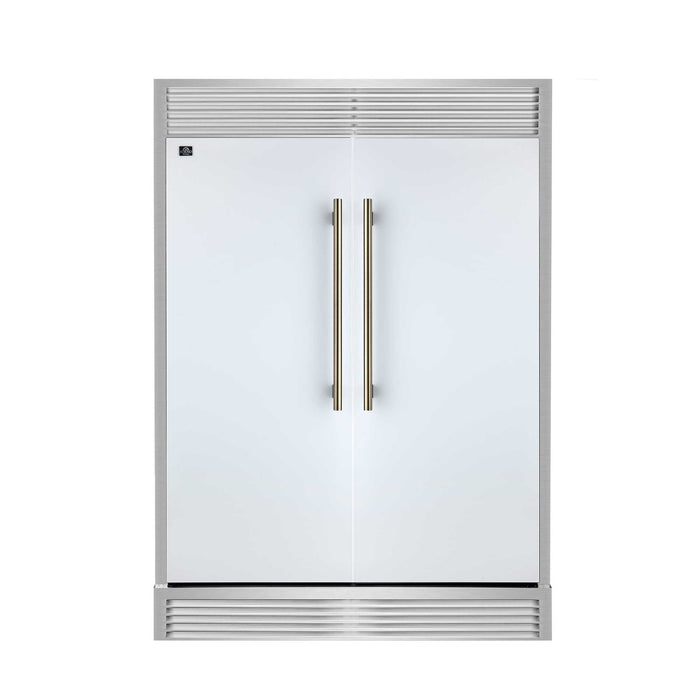 Forno Maderno 2-28-Inch Wide Convertible Refrigerator/Freezer in White, Decorative Trim, 27.2 cu.ft, 84-Inch High, ENERGY STAR Certified