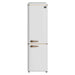 Forno Storico 22-Inch Retro bottom freezer Fridge in White, 9 cu.ft, copper-tone handle