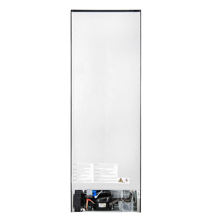 Forno 24inch Counter depth freestanding Bottom mount refrigerator with automatic ice, left swing door open,  Black color