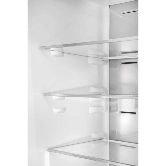 Forno 24inch Counter depth freestanding Bottom mount refrigerator with automatic ice, left swing door open,  Black color