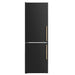Forno 24inch Counter depth freestanding Bottom mount refrigerator with automatic ice, left swing door open,  Black color