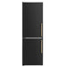 Forno 24inch Counter depth freestanding Bottom mount refrigerator with automatic ice, left swing door open,  Black color