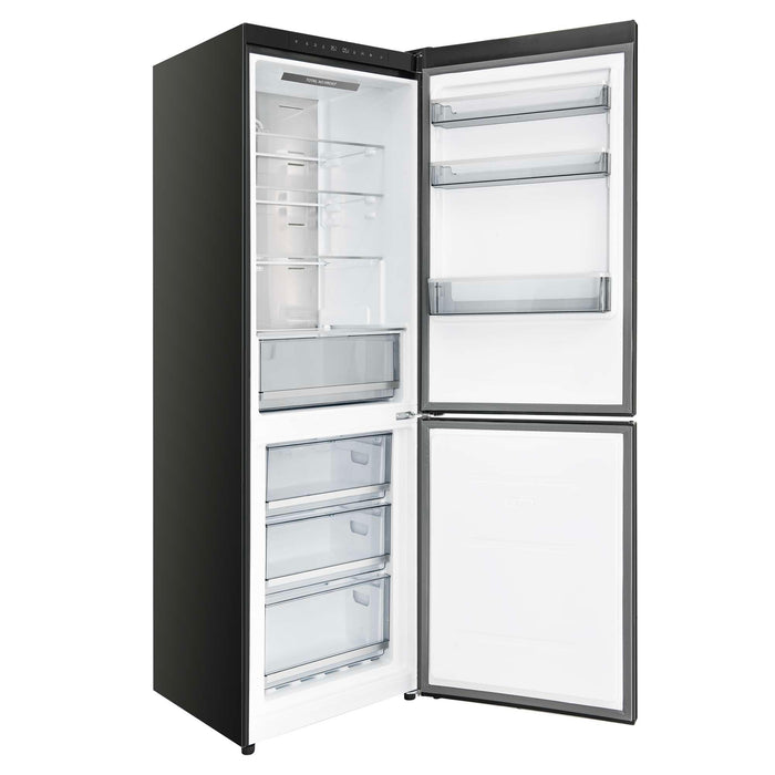 Forno 24inch Counter depth freestanding Bottom mount refrigerator, Right swing door open,  Black color