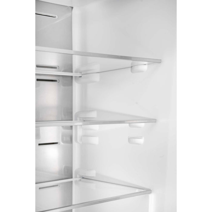 Forno 24inch Counter depth freestanding Bottom mount refrigerator, Right swing door open,  Black color