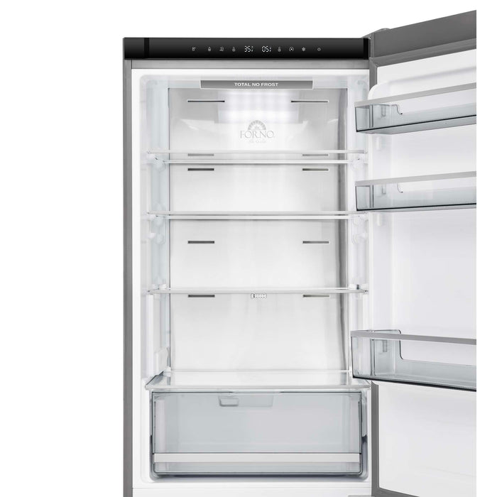 FORNO Custodia 24" Bottom Freezer, 10.3 cf., Right Swing, Total No frost, Stainless Steel handles