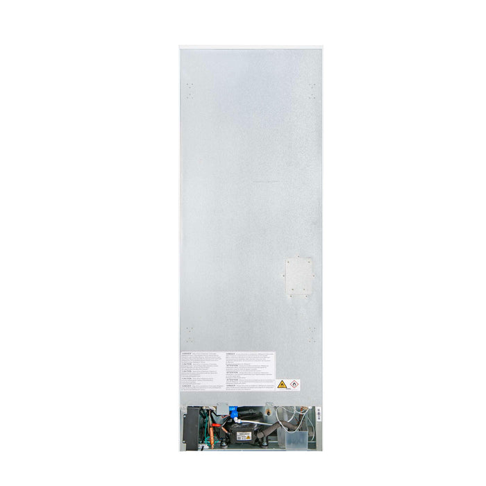 Forno 24inch Counter depth freestanding Bottom mount refrigerator with automatic ice, left swing door open,  White color