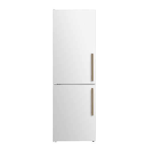 Forno 24inch Counter depth freestanding Bottom mount refrigerator with automatic ice, left swing door open,  White color