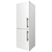 Forno 24inch Counter depth freestanding Bottom mount refrigerator with automatic ice, left swing door open,  White color