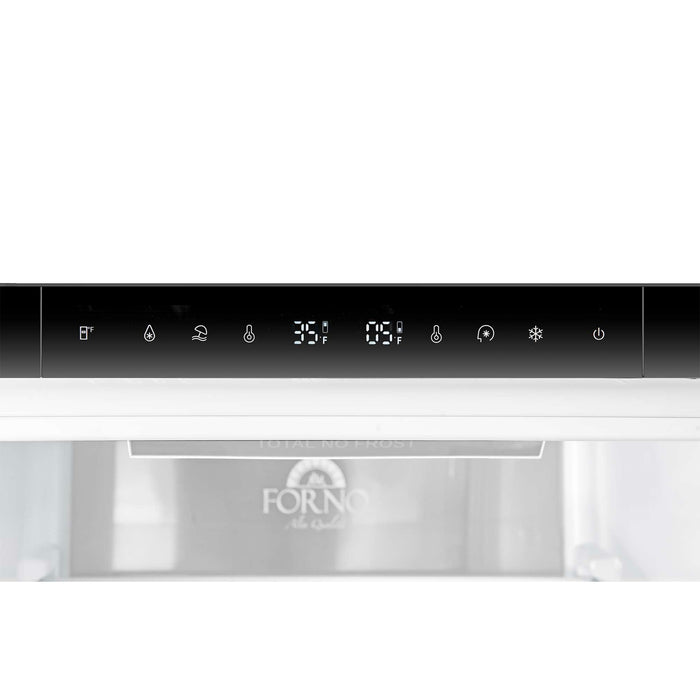 Forno 24inch Counter depth freestanding Bottom mount refrigerator, Right swing door open,  White color