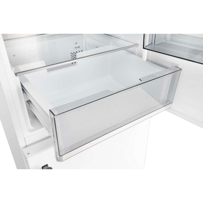 Forno 24inch Counter depth freestanding Bottom mount refrigerator, Right swing door open,  White color