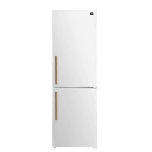 Forno 24inch Counter depth freestanding Bottom mount refrigerator, Right swing door open,  White color