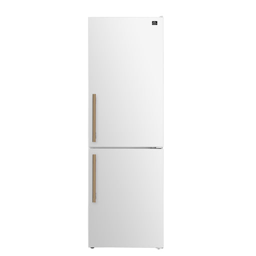 Forno 24inch Counter depth freestanding Bottom mount refrigerator, Right swing door open,  White color