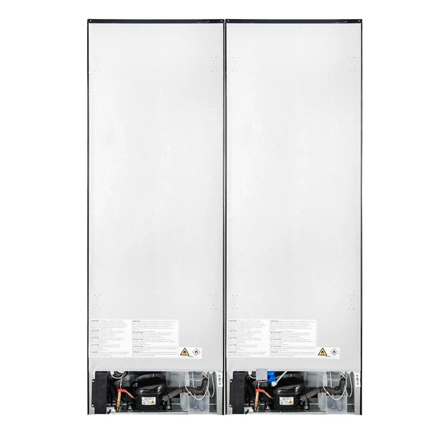 Custodia 48" Bottom Freezer combo, 20.6 cf., Ice Maker, Total No frost, Black, Antique Brass handles