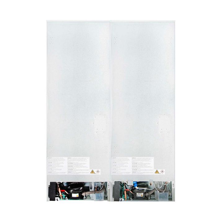 Custodia 48" Bottom Freezer combo, 20.6 cf., Ice Maker, Total No frost, White, Antique Brass handles