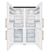 Custodia 48" Bottom Freezer combo, 20.6 cf., Ice Maker, Total No frost, White, Antique Brass handles