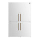 Custodia 48" Bottom Freezer combo, 20.6 cf., Ice Maker, Total No frost, White, Antique Brass handles