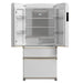 Forno Luigi 33-Inch French Door Refrigerator, 18 cu.ft, White Finish, Antique Brass Handles, ENERGY STAR Certified