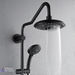 Forno Acqua AcquaSPA Retrofit Shower, Overhead Rainfall, 8 Inch Shower Head, Handheld Shower Head, Body Jets, 6 Way Diverter, Matte Black Finish, 2.5 GPM Flow Rate