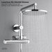 Forno Acqua AcquaFALL Shower, Polished Stainless Steel Finish, Overhead Rainfall Shower, Handheld Shower Head, Body Jets, 2.5 GPM Flow Rate