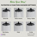 Forno Acqua AcquaFALL Shower, Matte Black Finish, Overhead Rainfall Shower, 7 Way Diverter, Handheld Shower Head, Body Jets, 1.8 GPM Flow Rate