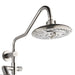 Forno Acqua AcquaFALL Shower, Brushed Nickel Finish, Overhead Rainfall Shower, 7 Way Diverter, Handheld Shower Head, Body Jets, 2.5 GPM Flow Rate