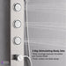 Forno Acqua AcquaSPA Shower Panel in Stainless Steel, Overhead Rainfall Shower, Handheld Shower Head, Body Jets, 6 Way Diverter, 2.5 GPM Flow Rate