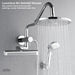 Forno Acqua AcquaFALL Mini Shower Head, Polished Stainless Steel Finish, Overhead Rainfall Shower, 7 Way Diverter, Handheld Shower Head, Body Jets, 2.5 GPM Flow Rate