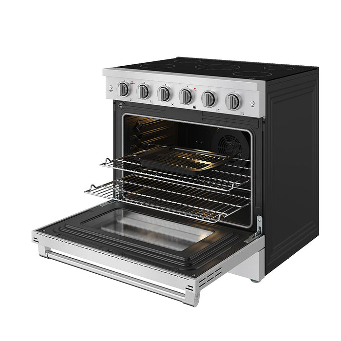 Thor Kitchen 36 Inch S Series Professional Freestanding Electric Range - rack slide out