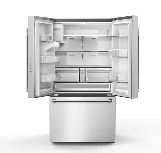 Thor Kitchen 36 Inch 28 cu ft French Door Full Depth Refrigerator with Water Filter and Ice Maker in Stainless Steel