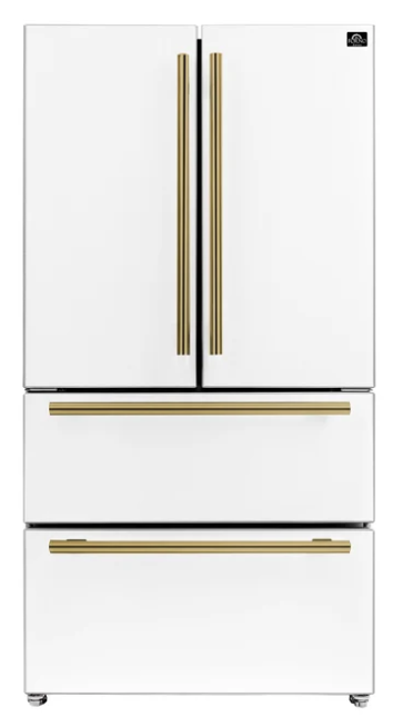 Forno Moena Espresso 36-Inch White French Door Refrigerator, 19.2 Cu. Ft., Frost-Free, Automatic Ice Maker, ENERGY STAR Certified