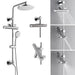 Forno Acqua AcquaFALL Shower, Polished Stainless Steel Finish, Overhead Rainfall Shower, Handheld Shower Head, Body Jets, 1.8 GPM Flow Rate